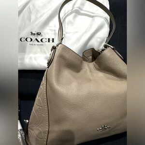 Coach Edie with tooled leather, Taupe
